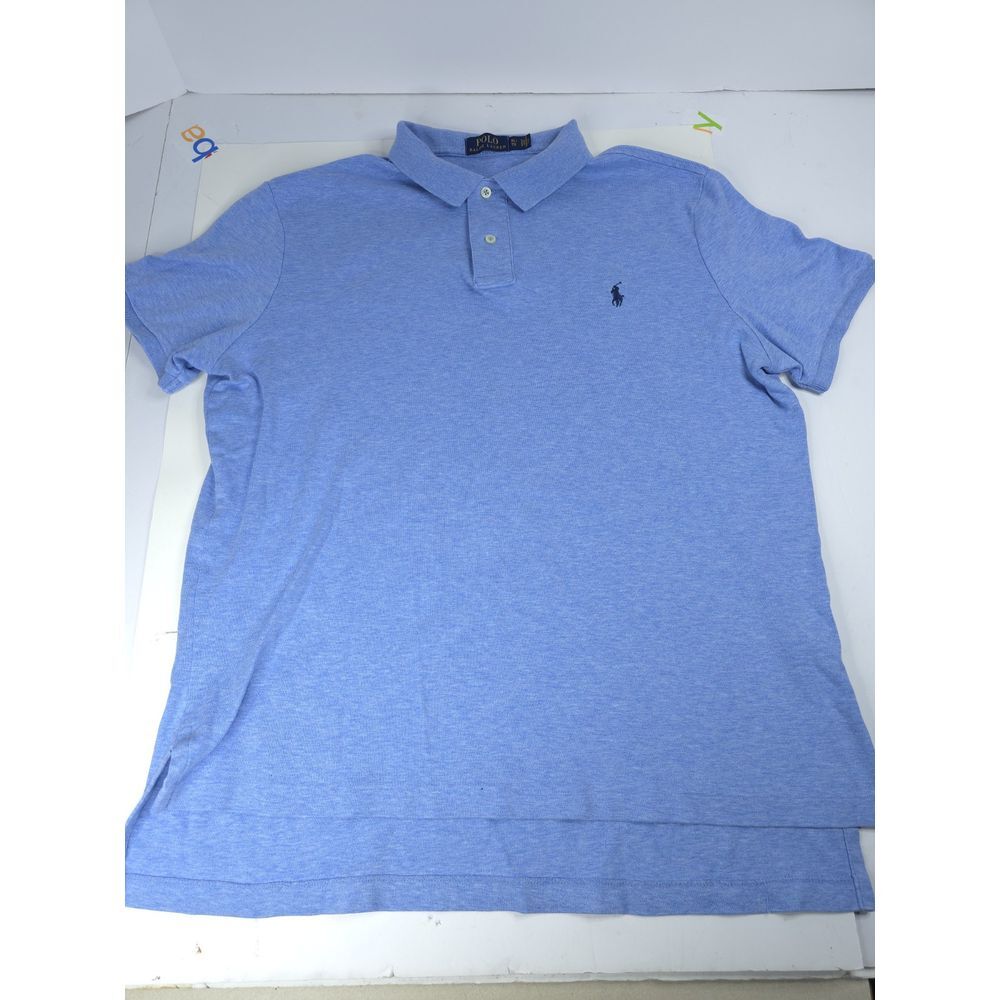 Vtg Ralph Lauren‎ Polo Shirt Men's XL Blue Short Sleeve Classic Fit Casual Golf